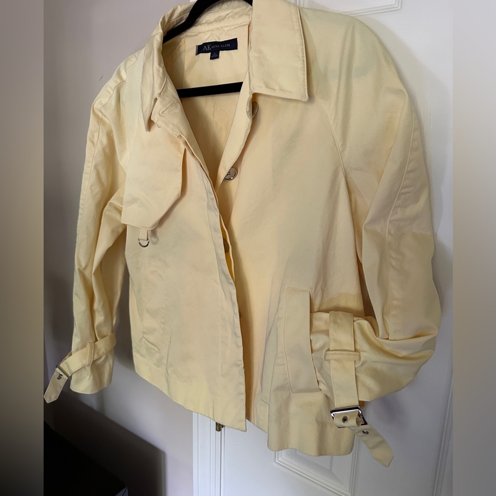 Anne Klein Soft Yellow Utility Jacket